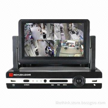 8-channel Standalone DVR with 7-inch Flip TFT Monitor and 2CH Audio, 8CH Video Input, HDMI, P2P